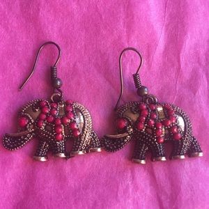 Copper Elephant Earrings